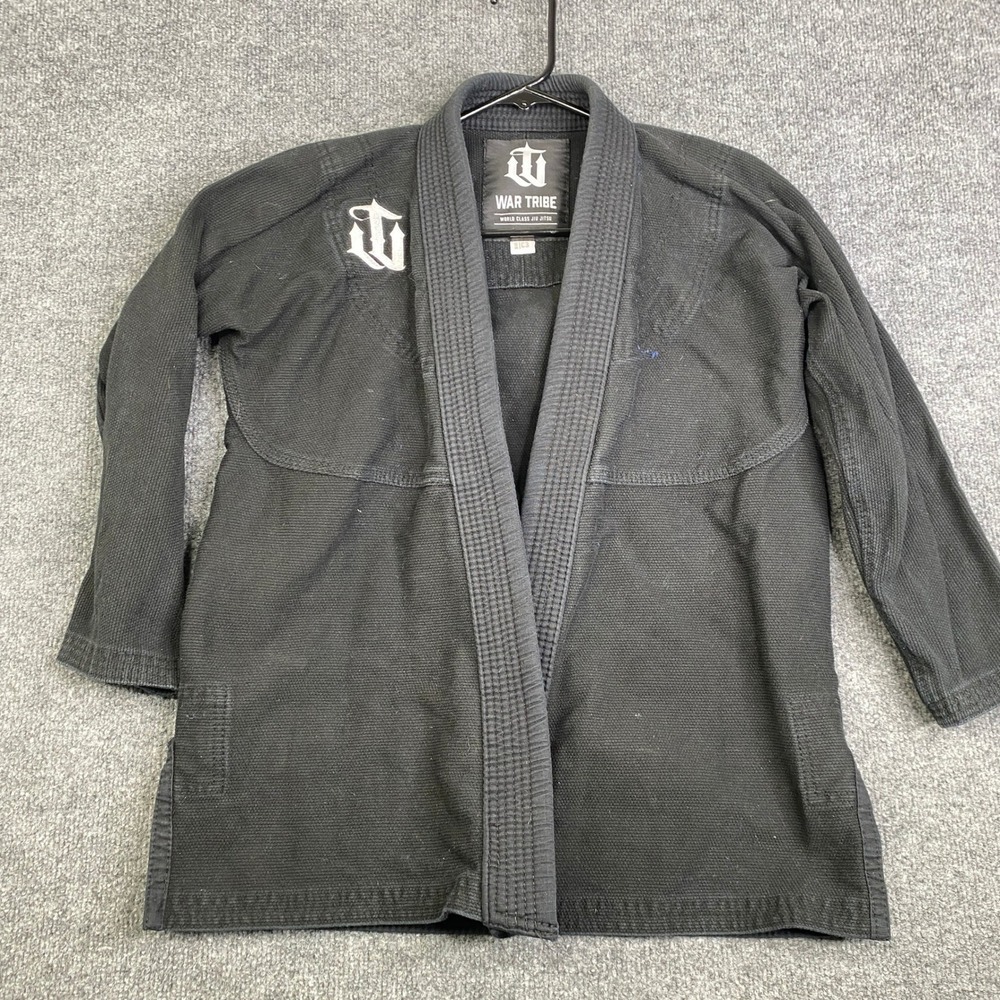 War Tribe Kids BJJ Gi Jacket Black Jiu Jitsu Martial Arts Uniform Top Size C3